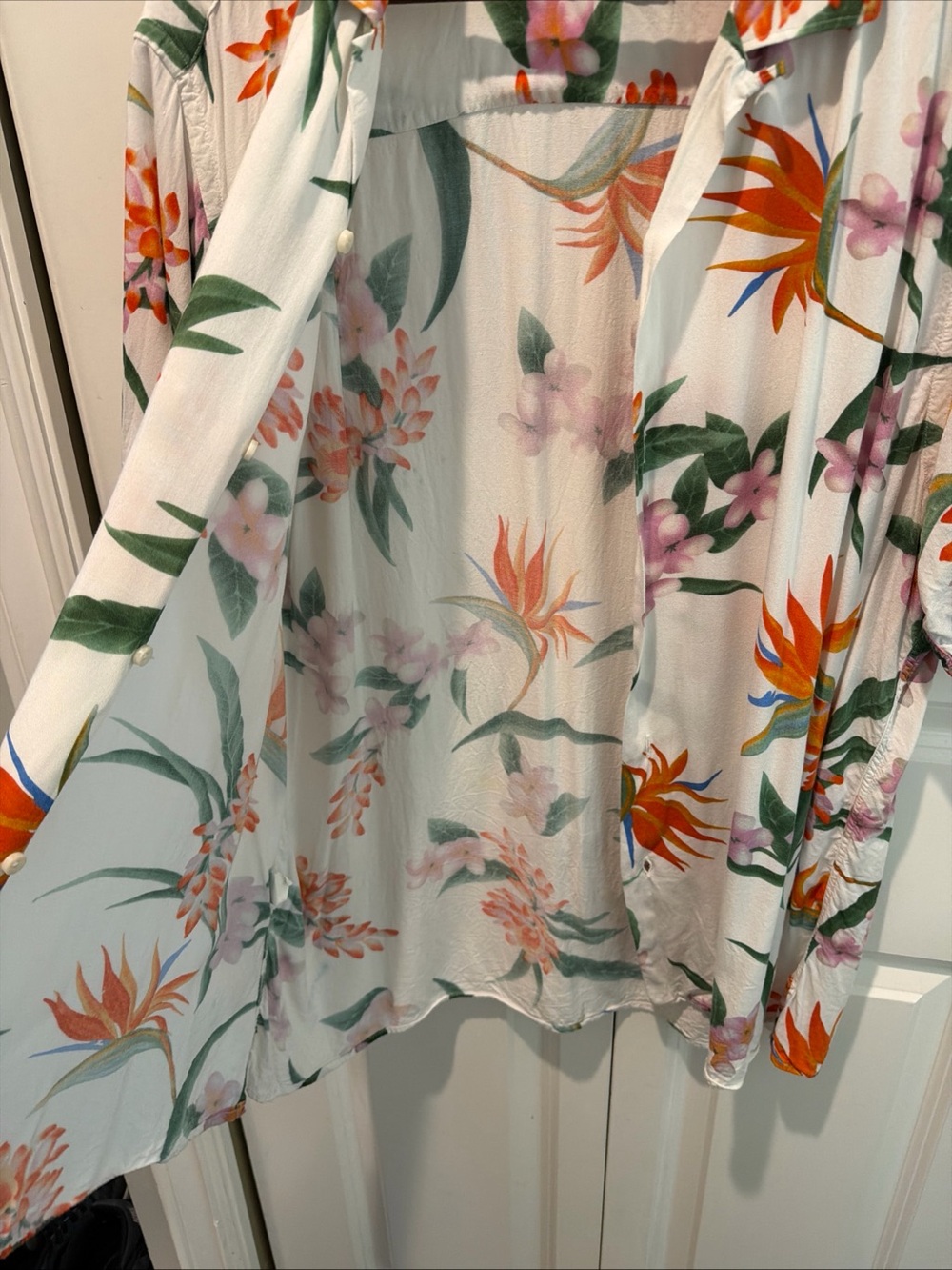 Gitman Bros Vintage Men's L Floral Hawaiian Short Sleeve Camp Loop Collar USA - Picture 9 of 11